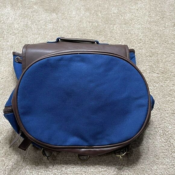 Disney Vacation Club Member Faux Leather Backpack Canvas Tote Bag Blue Brown main image 4